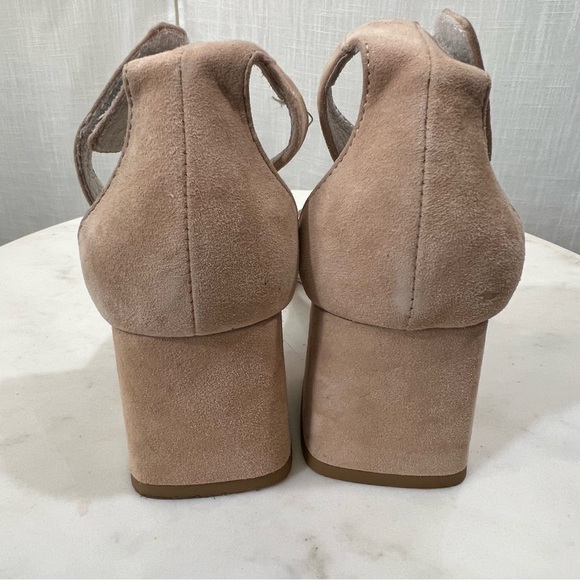 Jeffrey Campbell Lindsey Taupe Suede Block Heel Sandals Size 7.5 - Picture 11 of 16